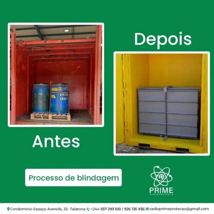 Processo de Blindagem Antes e Depois - PRIME RADIOPROTECÇÃO